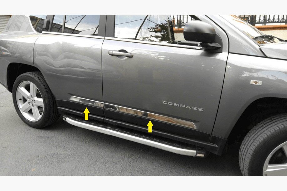 Jeep Compass 2006–2016 Titiz deurlijst (RVS) Image