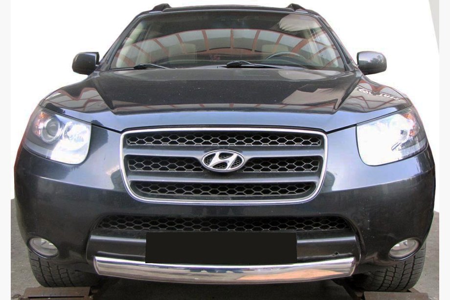 Hyundai Santa Fe 2 2006–2012 Voorbeschermbeugel ST008-Oval (RVS) Image