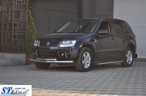 Suzuki Grand Vitara 2005–2017 Voorste dubbele bullbar 60/42 mm (RVS) foto 4
