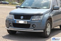 Suzuki Grand Vitara 2005–2017 Voorste dubbele bullbar 60/42 mm (RVS) foto 2