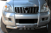 Toyota Land Cruiser Prado 120 2002–2009 Voorste beschermbeugel ST012 (RVS) foto 1