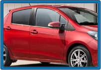 Toyota Yaris 2010–2020 Raamomlijsting (4 stuks, RVS) foto 3