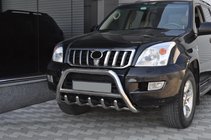 Toyota Land Cruiser Prado 120 2002–2009 Lage bullbar WT003 (RVS) foto 3