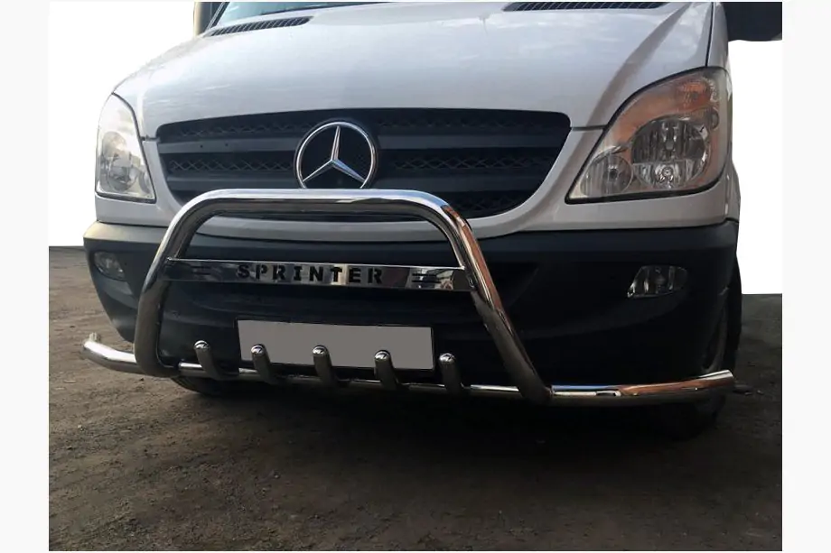 Mercedes Sprinter W906 2006–2018 Bullbar WT003-Plus (RVS) Image
