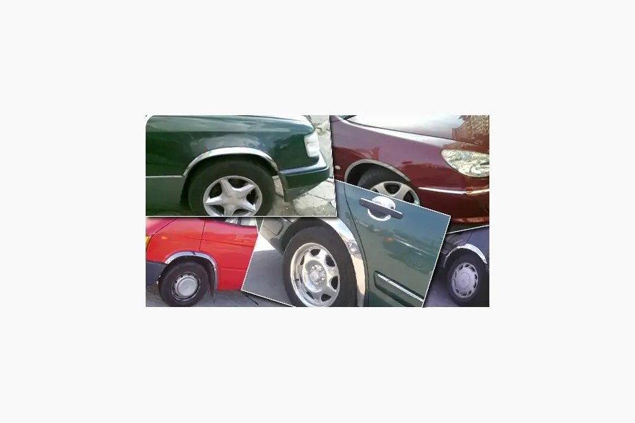 Mercedes W116 1972–1980 RVS wielkastlijsten (set van 4 stuks) Foto 10