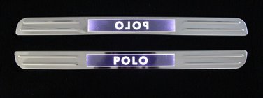 Volkswagen Polo 2010–2017 Draadloze instaplijsten met verlichting (set 2 st., RVS) foto 1