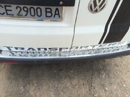 Volkswagen T5 Transporter 2003–2010 Achterbumper beschermlijst met zwarte inserts (RVS) foto 2