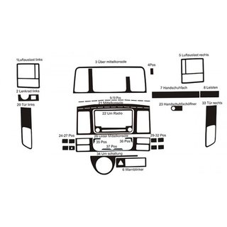 Dashboard sierlijsten Volkswagen T5 2010–2015 foto 2