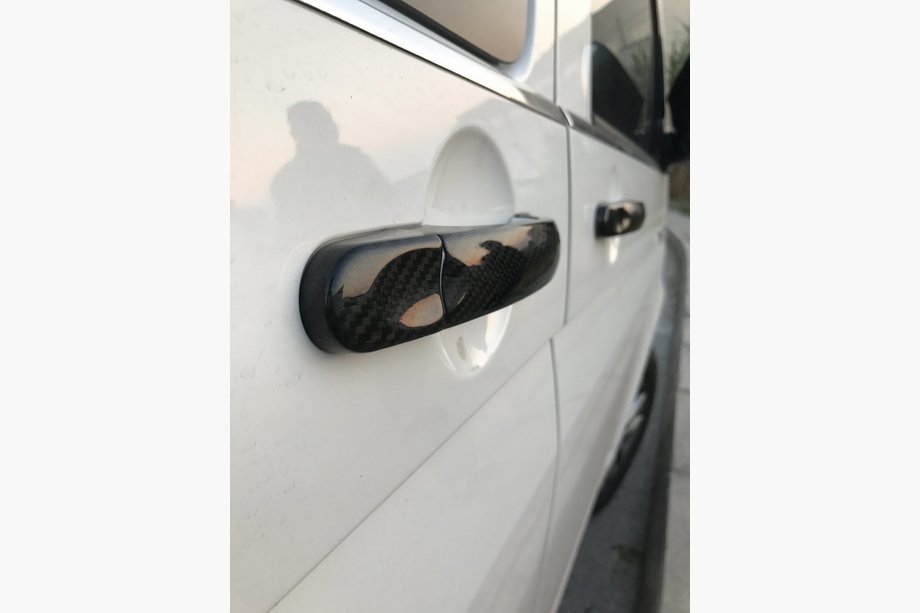 Volkswagen T5 Transporter 2003–2010 Deurgreepafdekkingen (echt carbon) 4 deurgrepen Foto 2