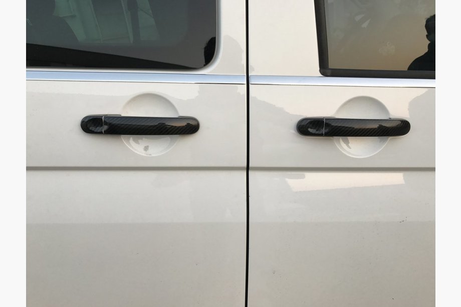 Volkswagen T5 Transporter 2003–2010 Deurgreepafdekkingen (echt carbon) 4 deurgrepen Foto 5