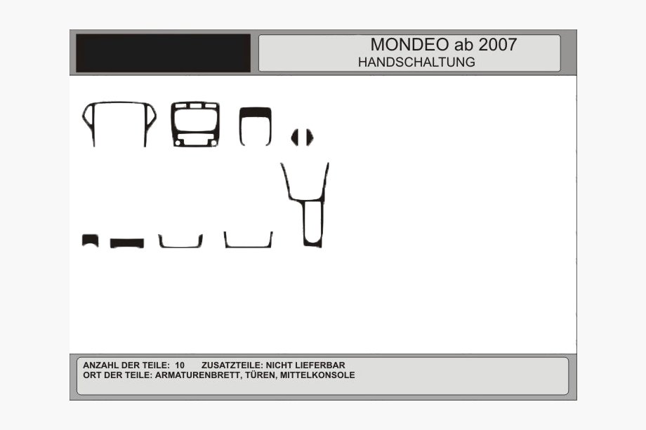 Ford Mondeo 2008–2014 Dashboard sierpanelen (carbon) Image