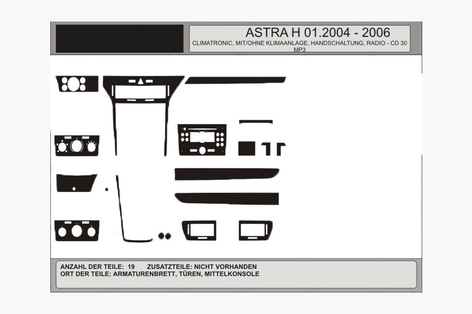 Opel Astra H 2004–2013 Actie! Dashboardpanelen (houtlook) Image