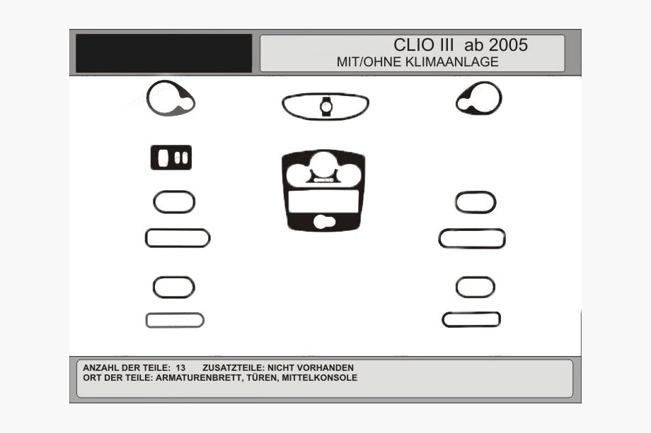 Renault Clio III 2005–2012 ACTIE! Dashboard sierlijsten in carbonlook (voor CLIO) Image