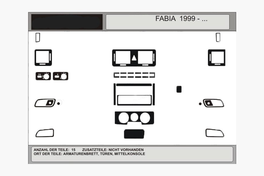Skoda Fabia 2000–2007 Actie! Dashboard sierlijsten (lichte houtlook) Image