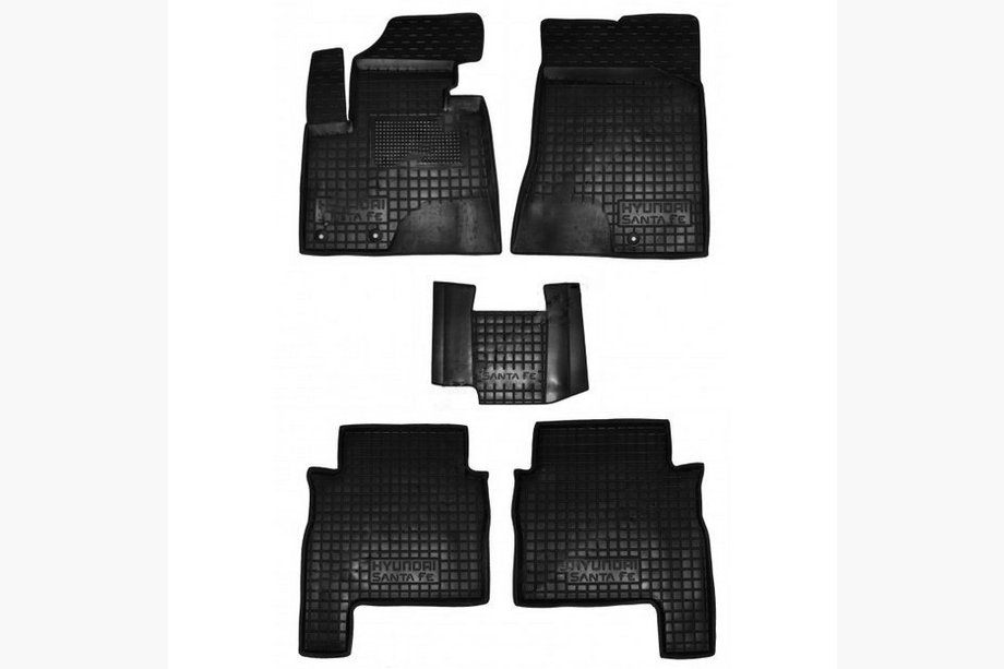 Hyundai Santa Fe 2 2006–2012 Rubberen automatten met opstaande rand 2010-2012 (Autogumm) Image