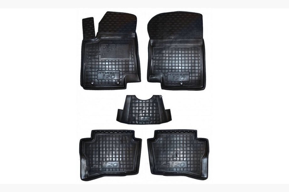 Hyundai I-20 2014–2020 Rubberen vloermatten met opstaande rand 2016+ (Autogumm) Image