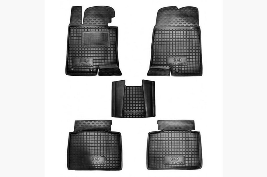 Kia Optima 2010–2016 Rubberen automatten met opstaande rand (Autogumm) Image