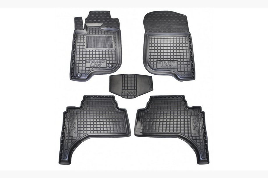 Mitsubishi L200 2006–2015 Rubberen interieurmatten met opstaande rand Short basis (Autogumm) Image