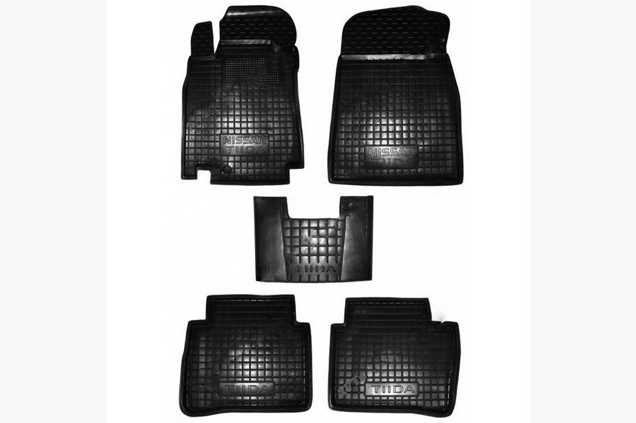 Nissan Tiida 2004–2011 Rubberen automatten met opstaande rand (Autogumm) Image