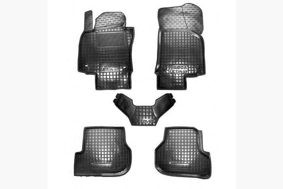Skoda Octavia II A5 2006–2010 Rubberen automatten met opstaande rand (Autogumm) Image