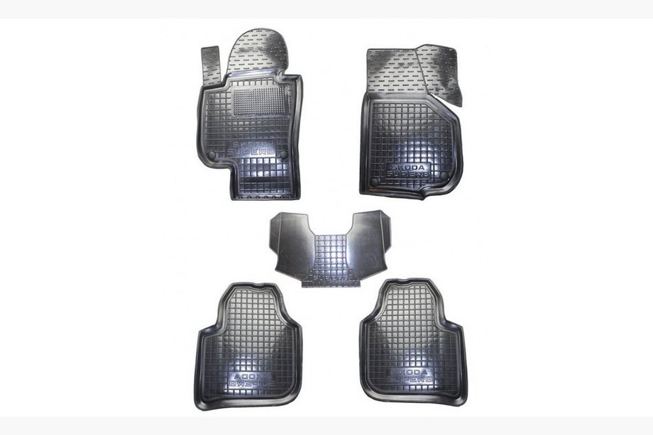 Skoda Superb 2009–2015 Rubberen automatten met opstaande rand (Autogumm) Image