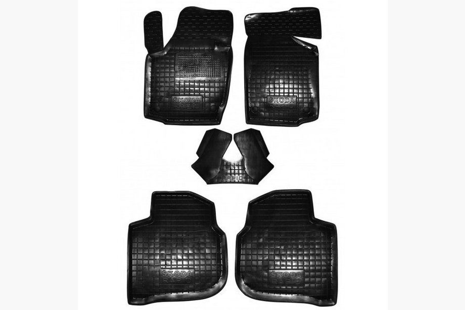 Skoda Rapid 2012–2019 Rubberen automatten met opstaande rand (Autogumm) Image