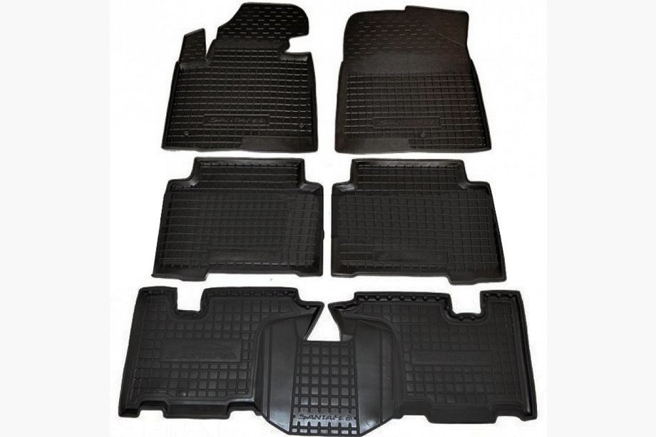 Hyundai Santa Fe 3 2012–2018 Rubberen vloermatten met opstaande rand Grand 7-zits 2014+ (Autogumm) Image