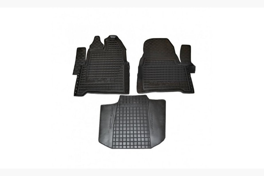 Ford Custom 2013–2022 Rubberen automatten met opstaande rand 1+1 voorste rij (Autogumm) Image