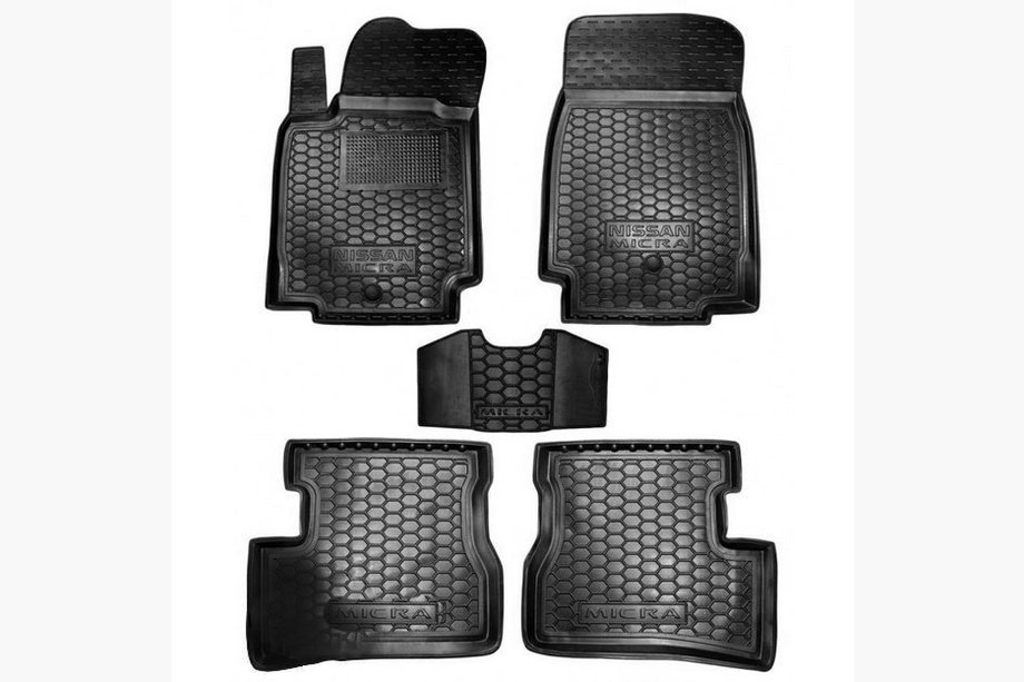 Nissan Micra K12 2003–2010 Rubberen automatten met opstaande rand (Autogumm) Image