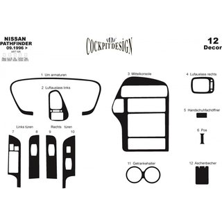 Dashboard sierlijsten Nissan Pathfinder 1996–2005 foto 2