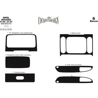 Dashboard sierlijsten (1999-2004) Renault Master 1998–2010 foto 4