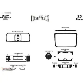 Dashboard sierlijsten (Meric) Skoda Roomster 2006–2015 foto 4