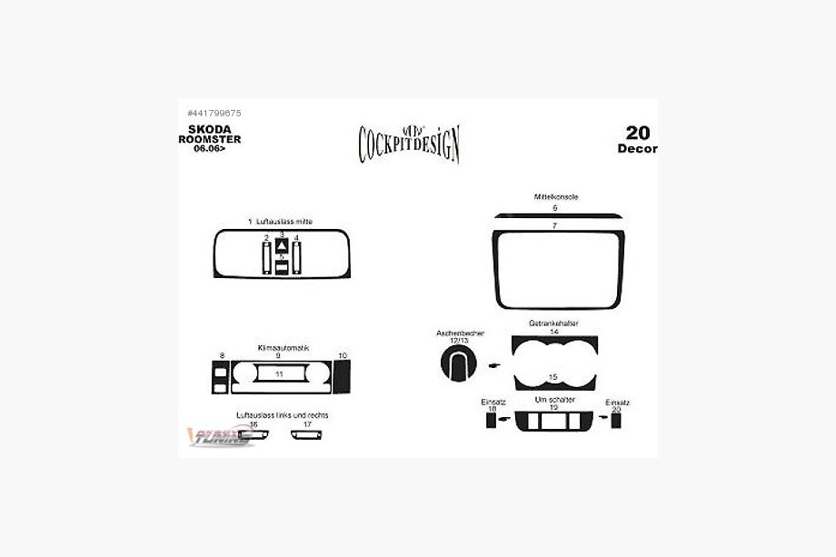 Skoda Fabia 2007–2014 Dashboard sierlijsten (Meric) Houtlook Foto 4