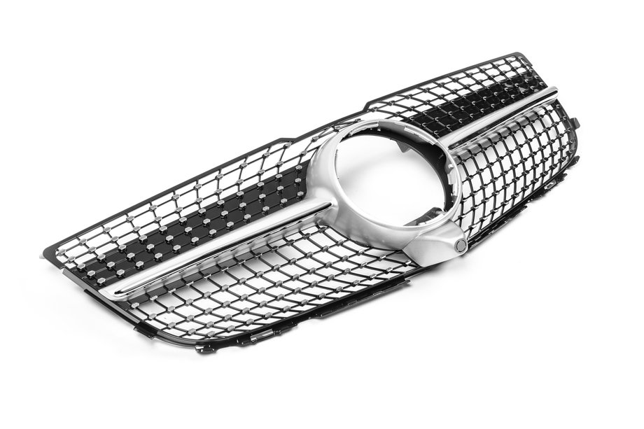 Mercedes GLK-klasse X204 2008–2015 Radiateurgrille Diamond Silver (2013-2015) Met camera-opening Foto 3