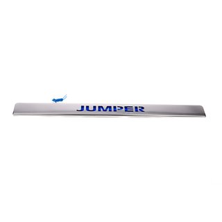 Chroom sierstrip boven kenteken met blauwe LED (RVS) foto 2
