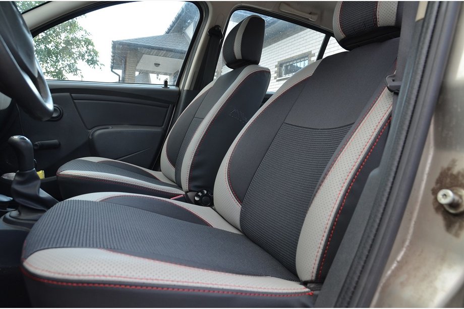 Renault Sandero 2007–2013 Autostoelhoezen SoyuzAuto Premium van kunstleer Image