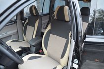 Mitsubishi Pajero Sport 2008–2015 Autostoelhoezen SoyuzAuto Premium van kunstleer foto 1