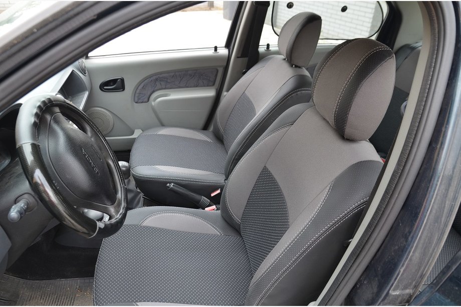 Dacia Logan I 2005–2008 Nieuw! Modelgebonden stoelhoezen van eco-leer Brothers Premium Image