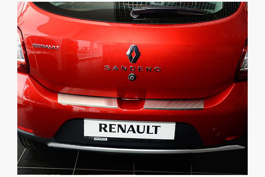 Renault Sandero 2013–2022 Chroom achterbumperbeschermlijst met omgezette rand (Нотанико) Image
