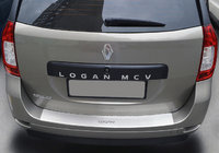 Renault Logan MCV 2013–2022 Achterbumperbeschermlijst met omgezette rand NataNika (RVS) foto 1