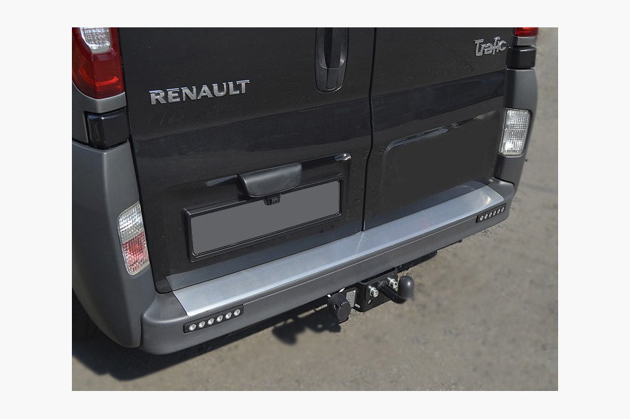 Renault Trafic 2001–2015 RVS achterbumperbeschermer met omgezette rand Nataniko Image