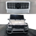Mercedes G-klasse W463 1990–2018 Voorgrille (GT, met chromen strips) Wit met chromen strips foto 3
