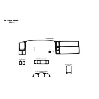 Dashboardpanelen (2002-2007) Mitsubishi Pajero Sport 1996–2007 foto 3