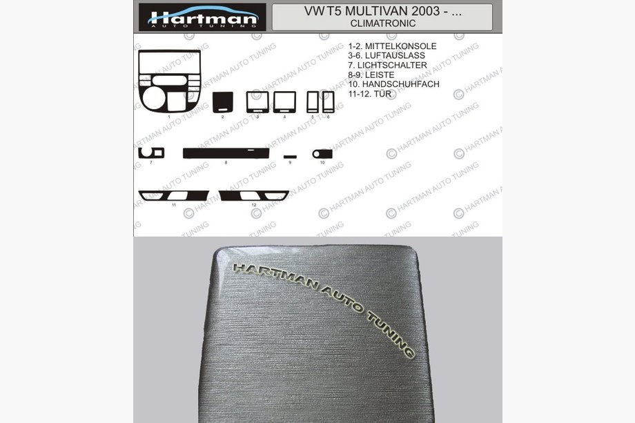 Volkswagen T5 Multivan 2003–2010 Aanbieding! Dashboard sierlijsten in aluminiumlook Image