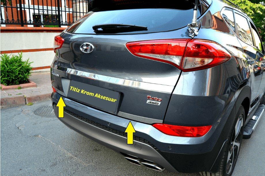 Hyundai Tucson TL 2016–2021 RVS sierlijst voor kofferkleprand (2-delig) Image