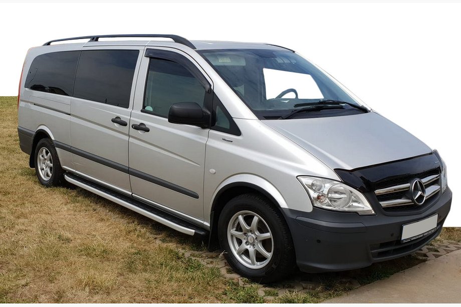 Mercedes Vito W639 2004–2014 Fullmond side steps (set van 2, aluminium) Kort (short) en Middellang (long) Image