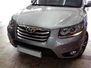 Hyundai Santa Fe 2 2006–2012 Grille sierlijsten (2010-2012, 4-delig, RVS) foto 2