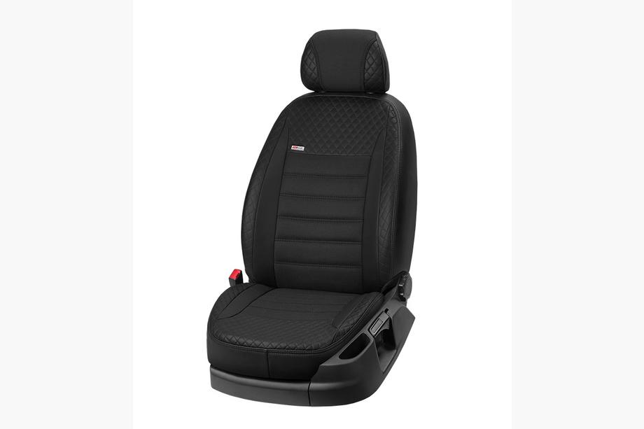 Renault Master 2011–2023 Autostoelhoezen eco-leer + stof + Alcantara Vip Elite 2020 (voorstoelen) Image