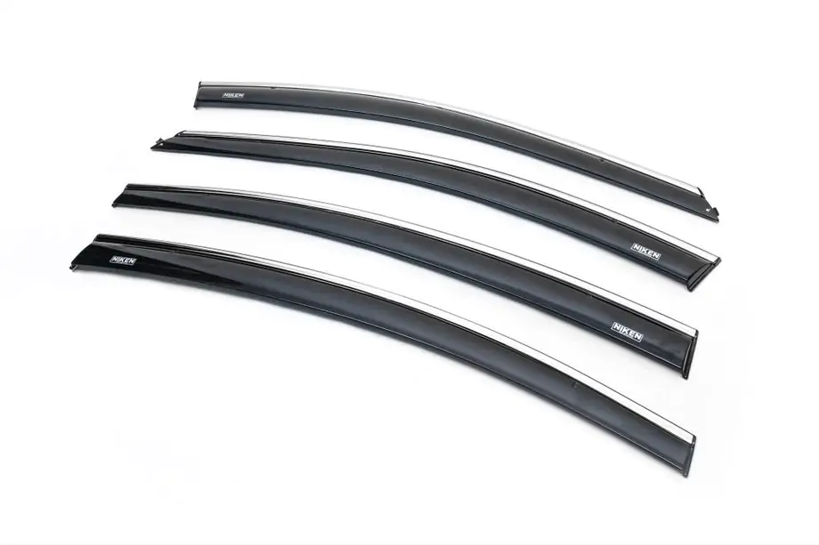 Chevrolet Cruze 2009–2015 Raamdeflectoren met chromen sierlijst SD (4 stuks, Niken) Image