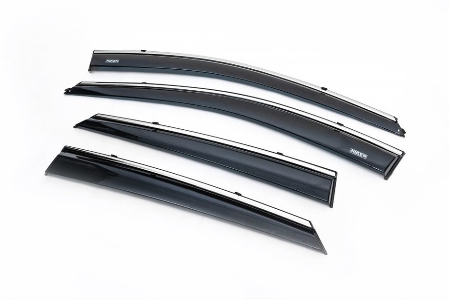 Hyundai IX-35 2010–2015 Raamwindschermen met chromen sierlijst (set van 4, Niken) Image